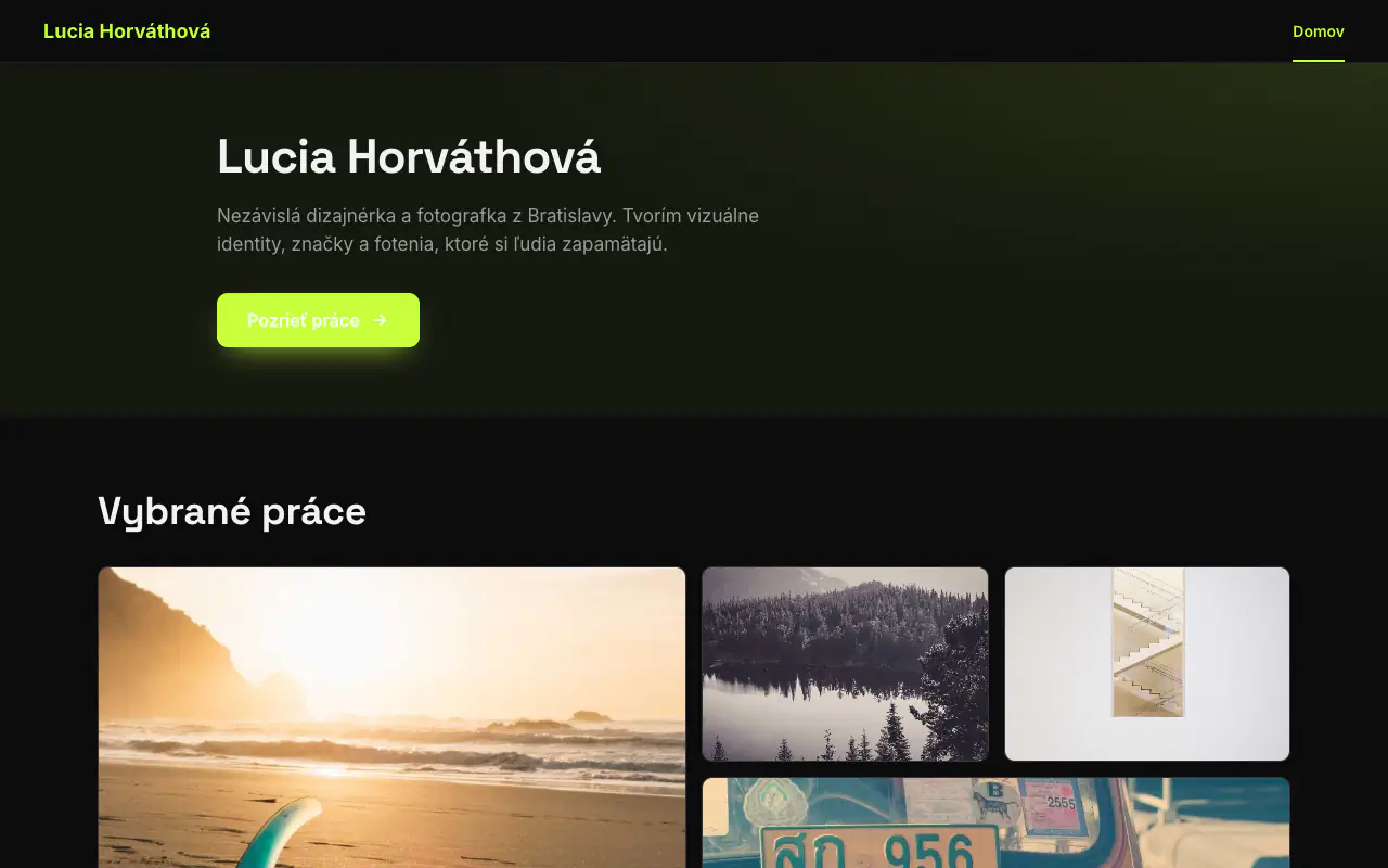 Ukážka webu: portfólio